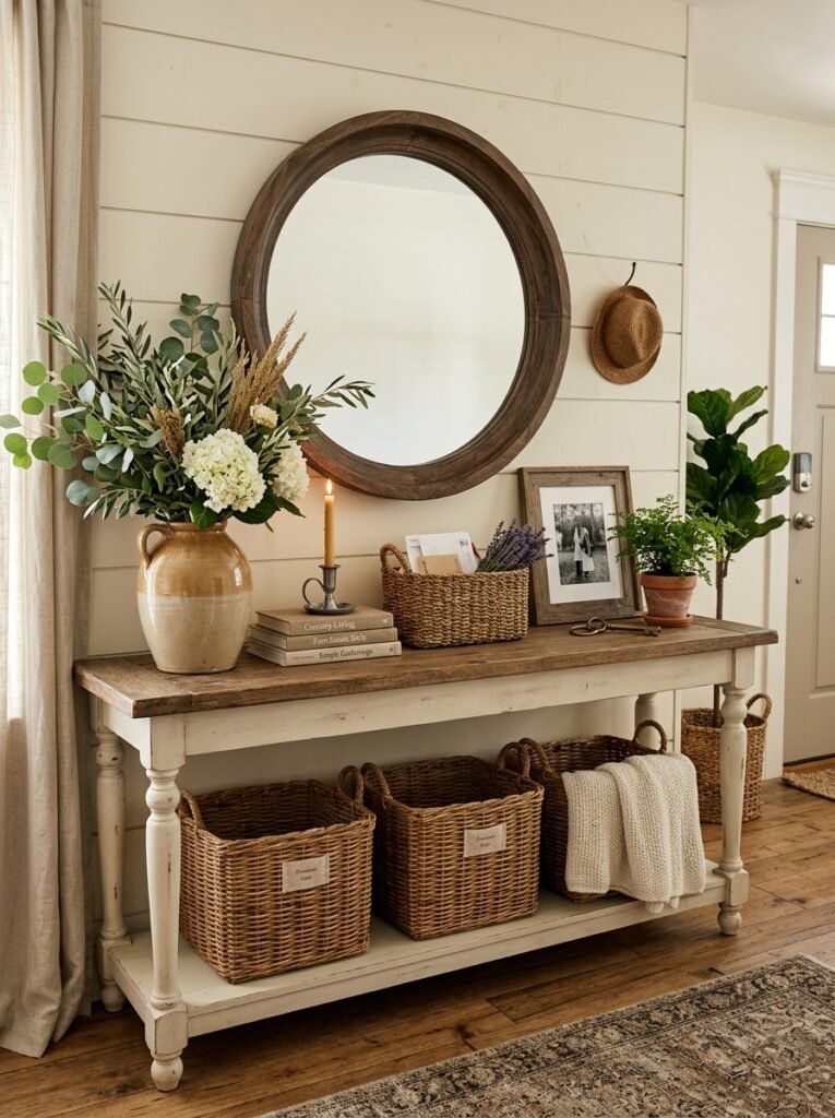 22 Console Table Ideas That Make Any Space Feel Designer Made console table with farmhouse decor