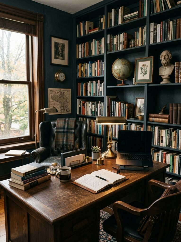 15 Stunning Dark Academia Office Ideas For a Moody Workspace dark academia home office 202606132000