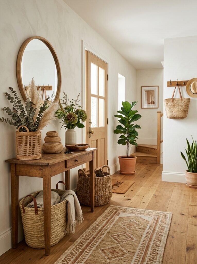 entryway with decorative woven b… 202606141542