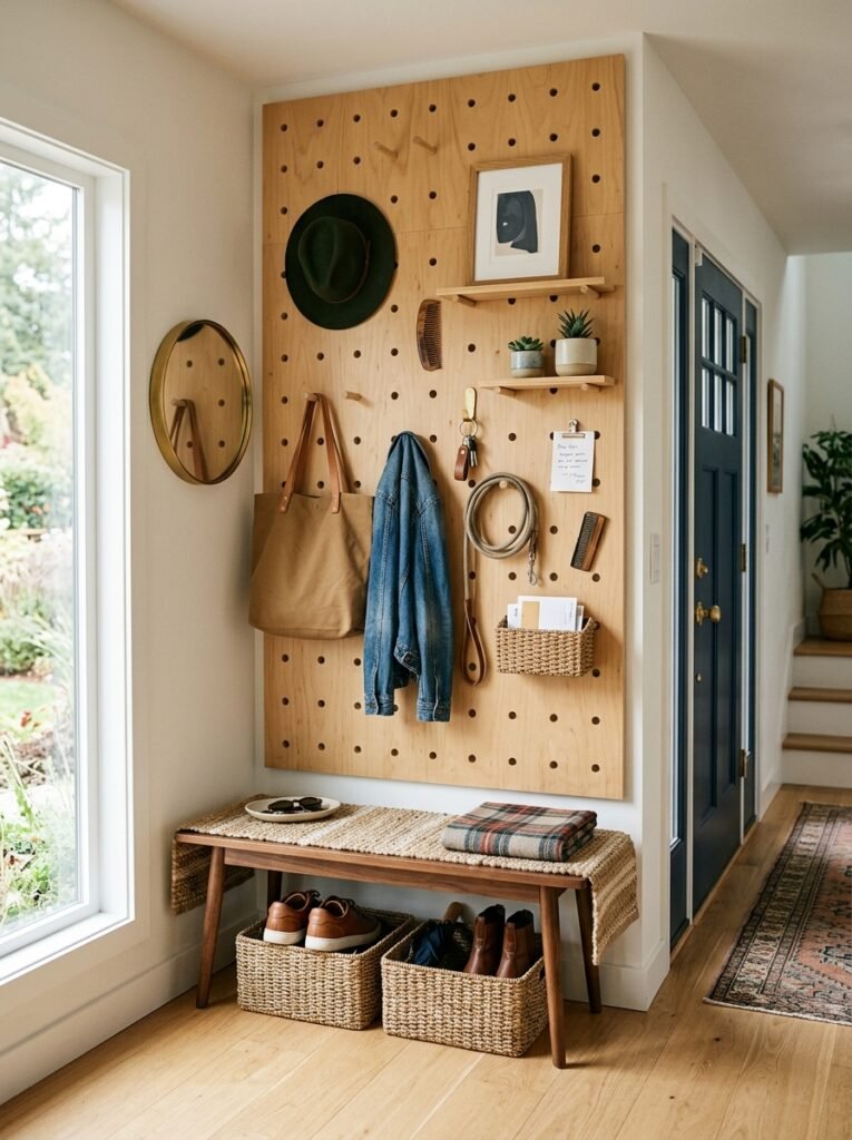 entryway with pegboard wall 202606141543
