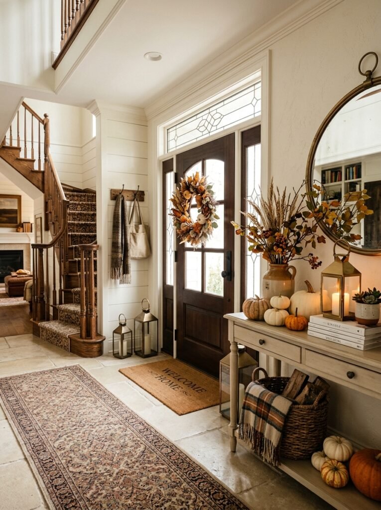 entryway with seasonal decor 202606141542