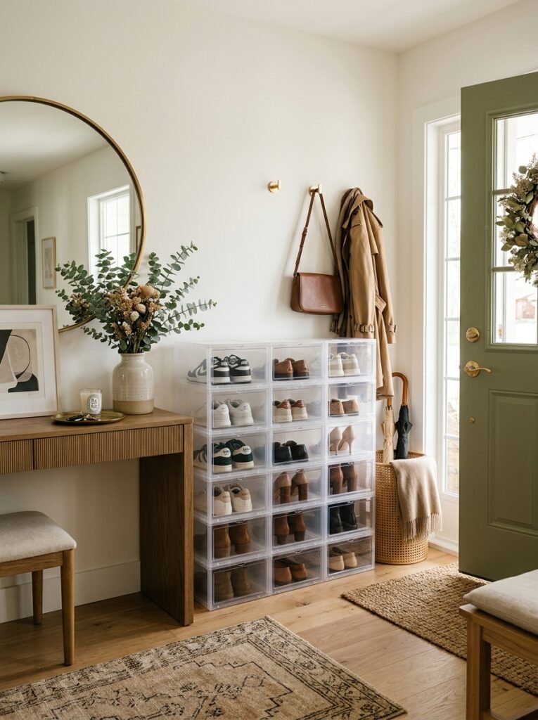 entryway with shoe containers 202606141541