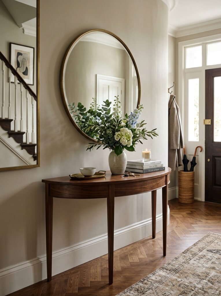 22 Console Table Ideas That Make Any Space Feel Designer Made half moon console table