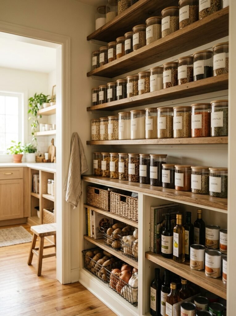 20 Pantry Organization Ideas For a Clean and Clutter Free Kitchen kitchen pantry with matching containers