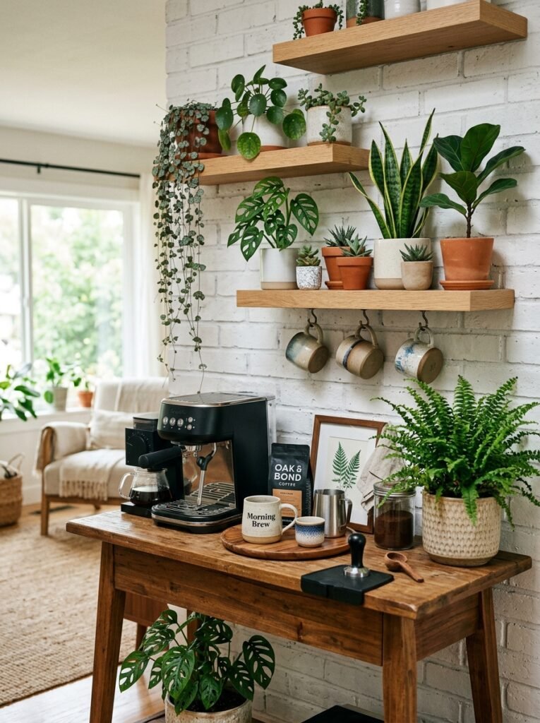 mini home coffee bar plants 202606141217