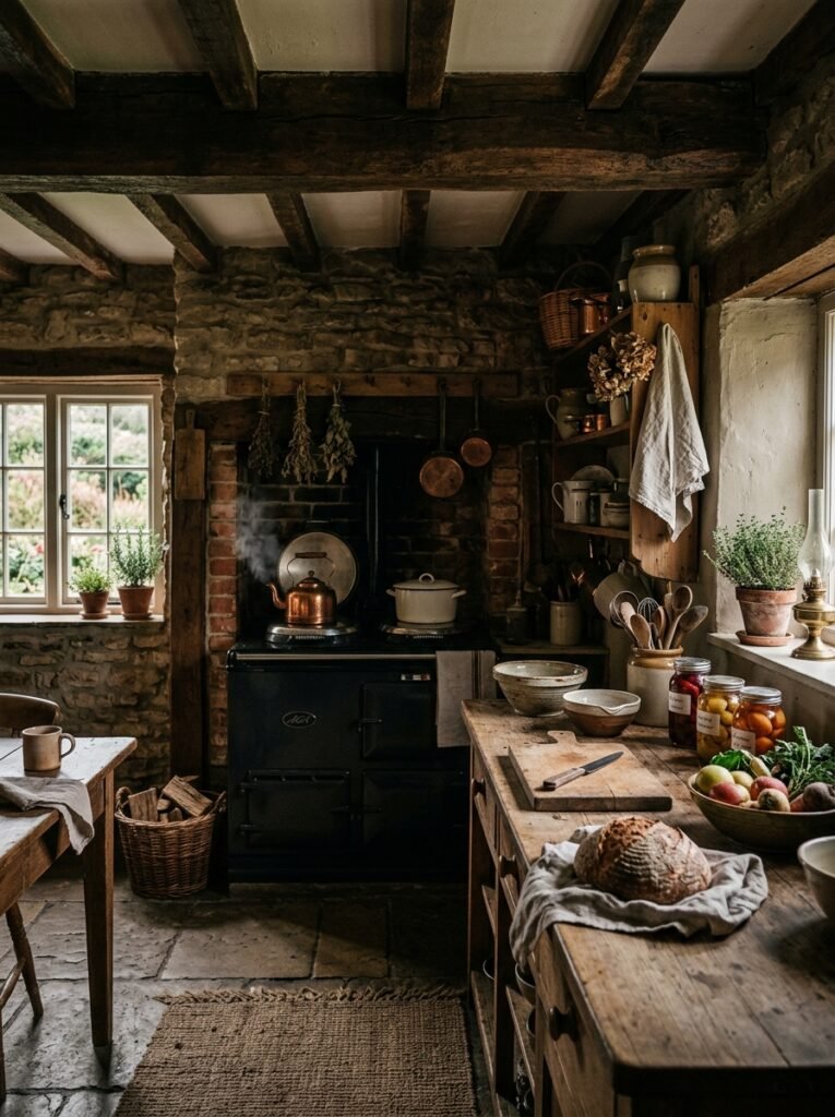 17 Dreamy Dark Cottagecore Kitchen Ideas You'll Absolutely Love moody dark cottagecore kitchen 202606131952