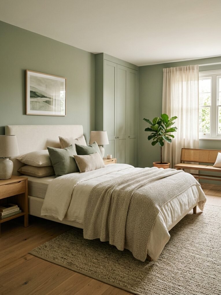 sage green bedroom cream tones 202606152256