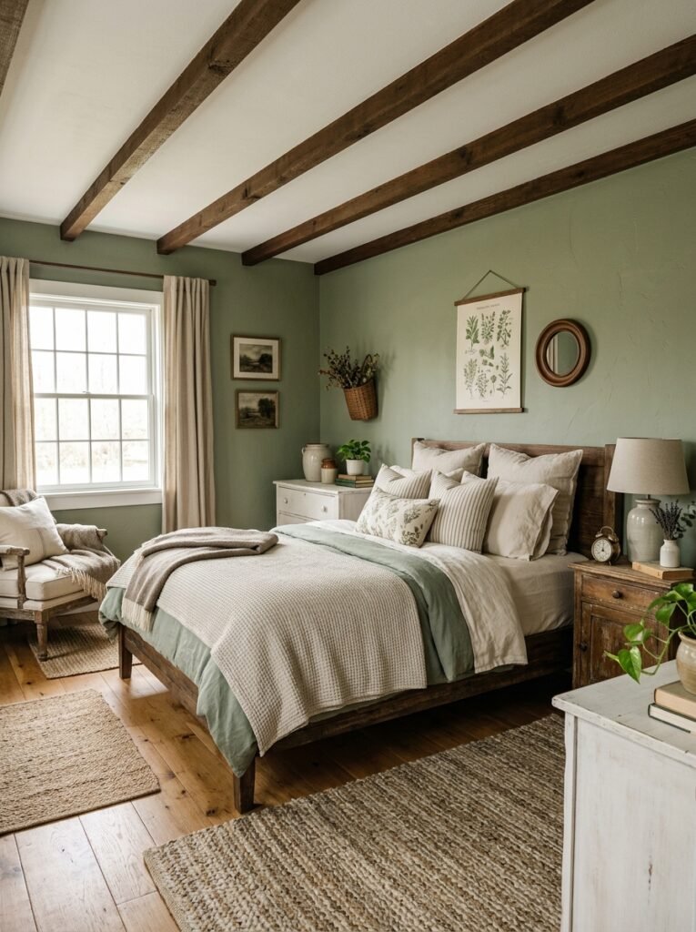 sage green bedroom farmhouse style 202606152258