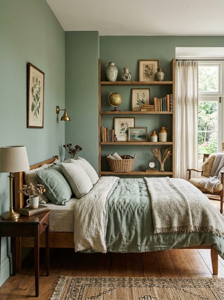 sage green bedroom vintage pieces 202606152257