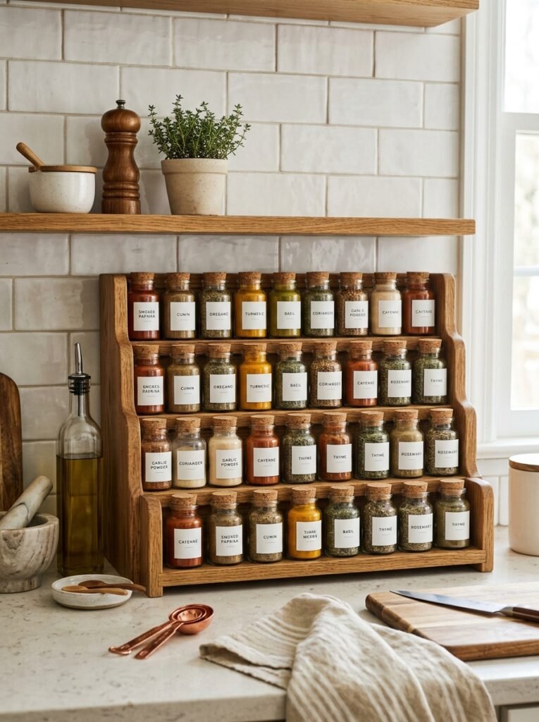 12 Easy Spice Rack Ideas for an Organized Kitchen spice rack on countertop 202606131959