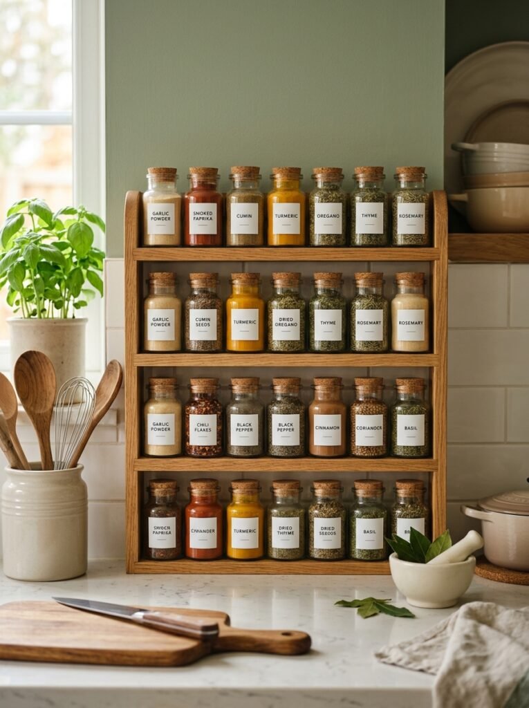 12 Easy Spice Rack Ideas for an Organized Kitchen spice rack on kitchen countertop 202606141318