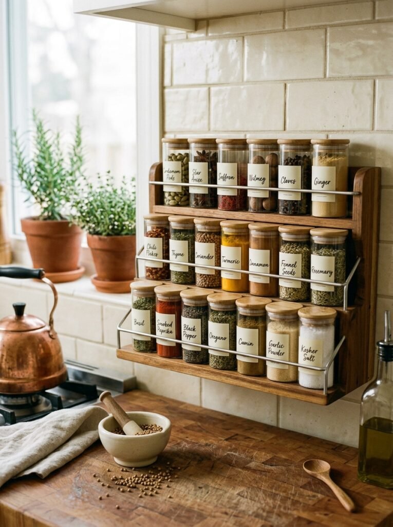 12 Easy Spice Rack Ideas for an Organized Kitchen spice rack organized by use 202606141328