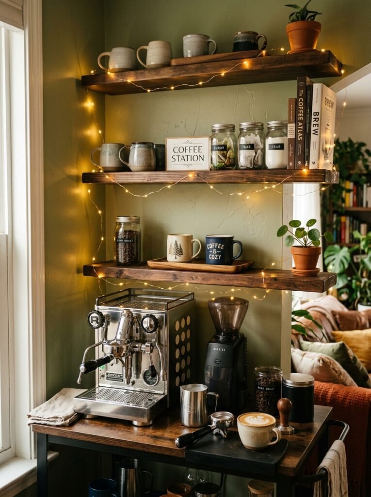 string lights on coffee bar 202606141221