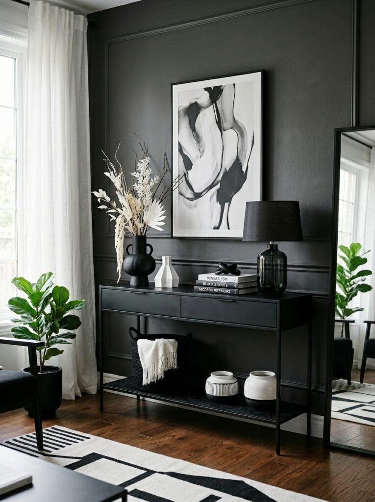 22 Console Table Ideas That Make Any Space Feel Designer Made black themed console table
