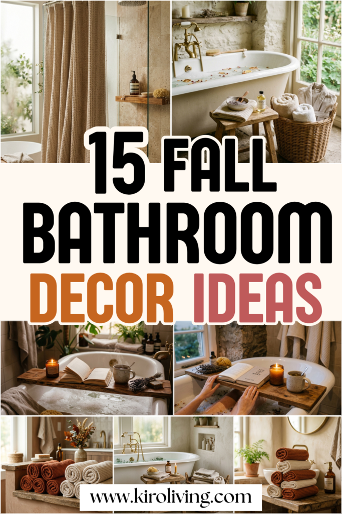 fall bathroom decor ideas pin

