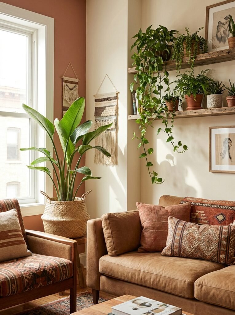 afrohemian living room full plants 202607191814