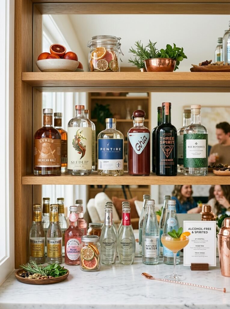 alcohol free shelf home bar 