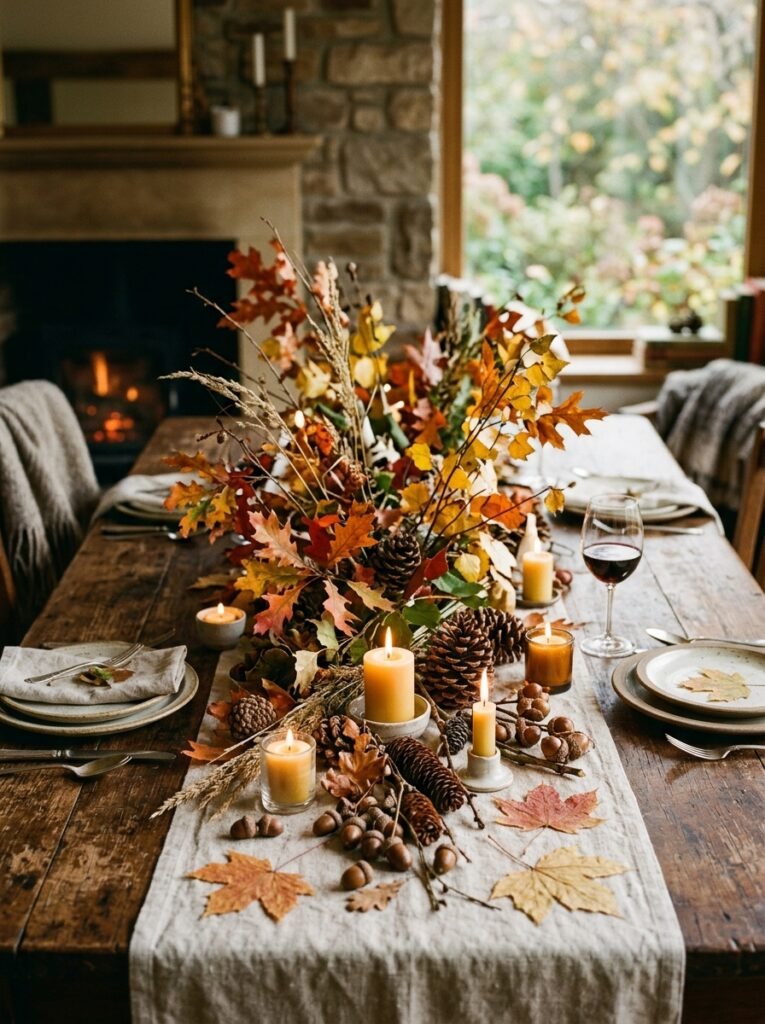 autumn centerpiece with branches