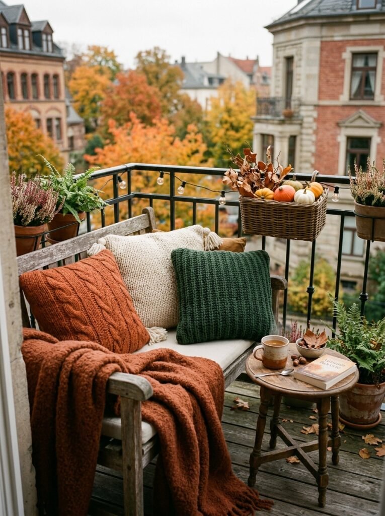 balcony seating with cushions 
