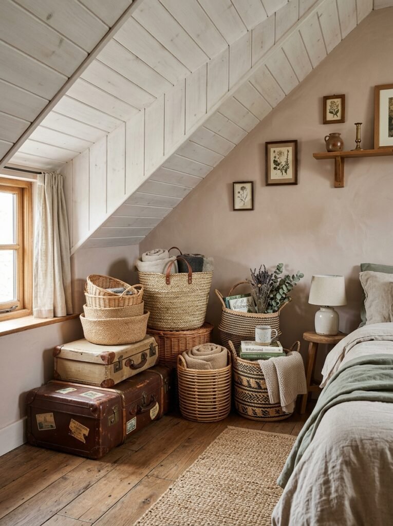 20 Sloped Ceiling Bedroom Ideas That Are Charming bedroom corner storage styling