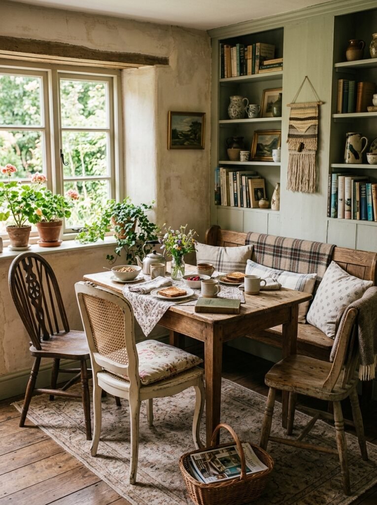 breakfast nook with mismatched chairs 202607061846
