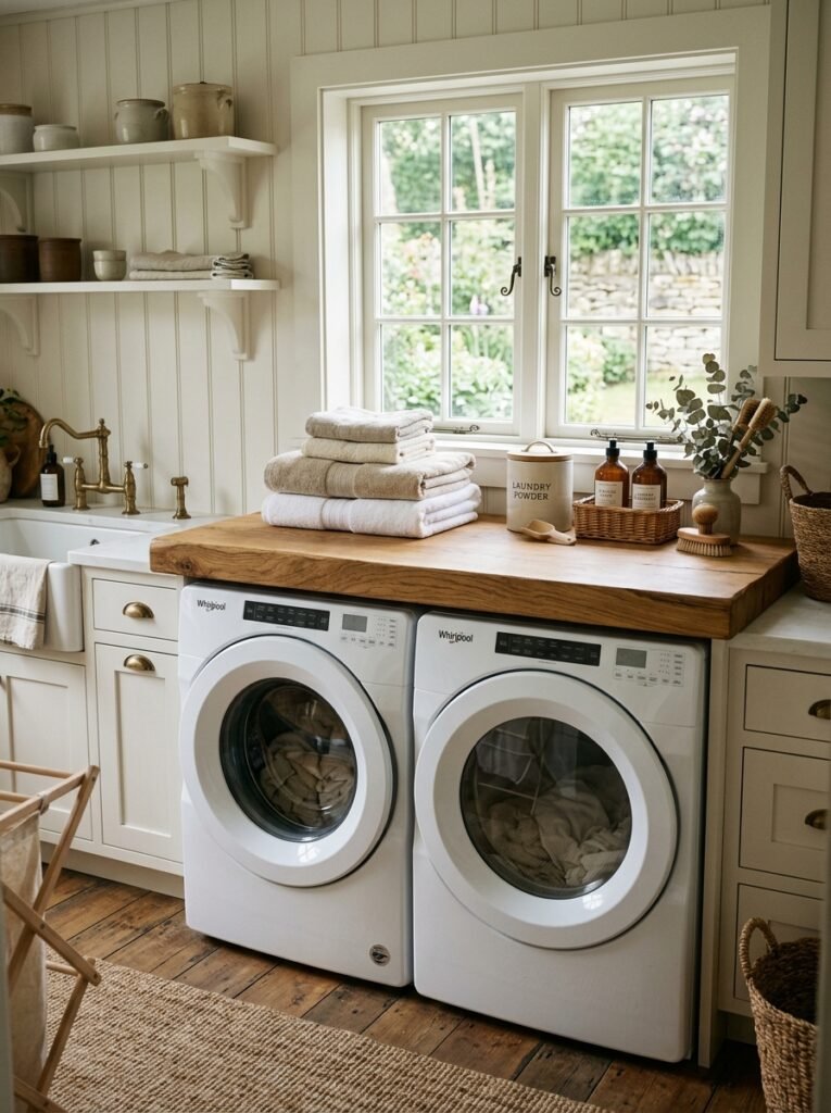 butcher block counter on washer 202607271800