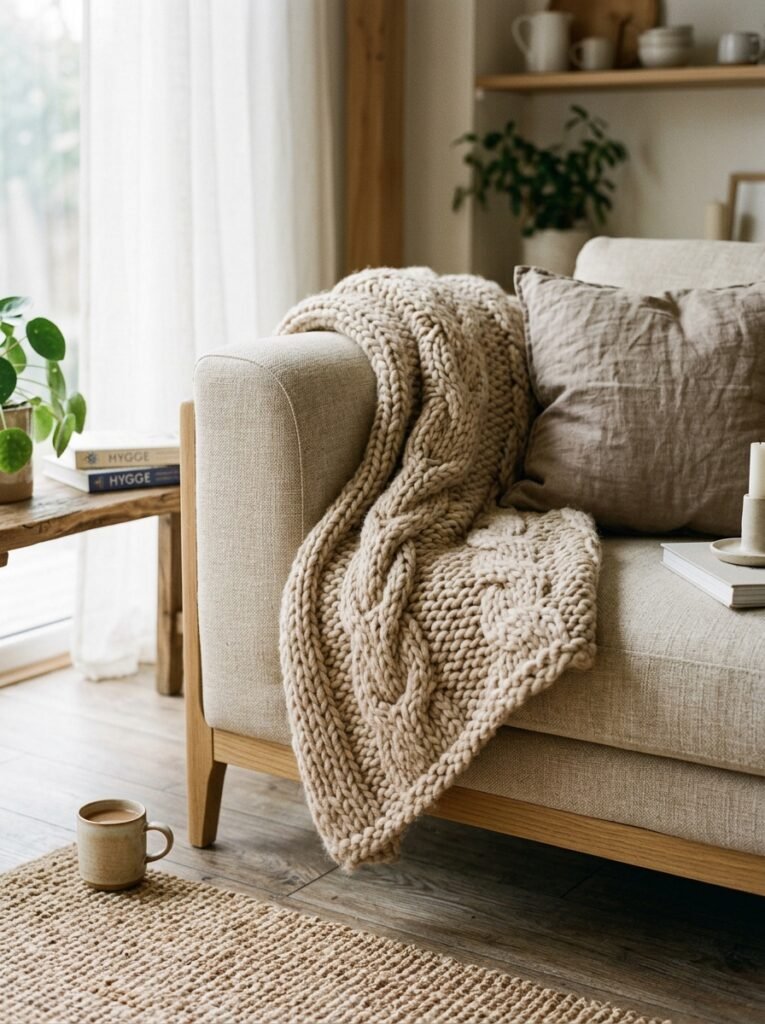 chunky knit throw on sofa 202607101937