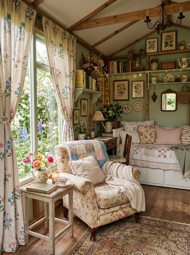 15 Dreamy She Shed Ideas For Your Own Backyard Escape cottagecore she shed interior 202607112344