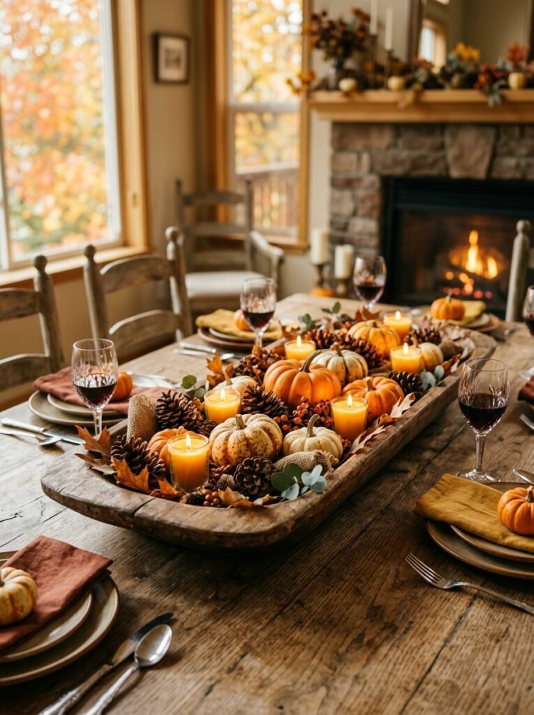 dough bowl centerpiece autumn decor 