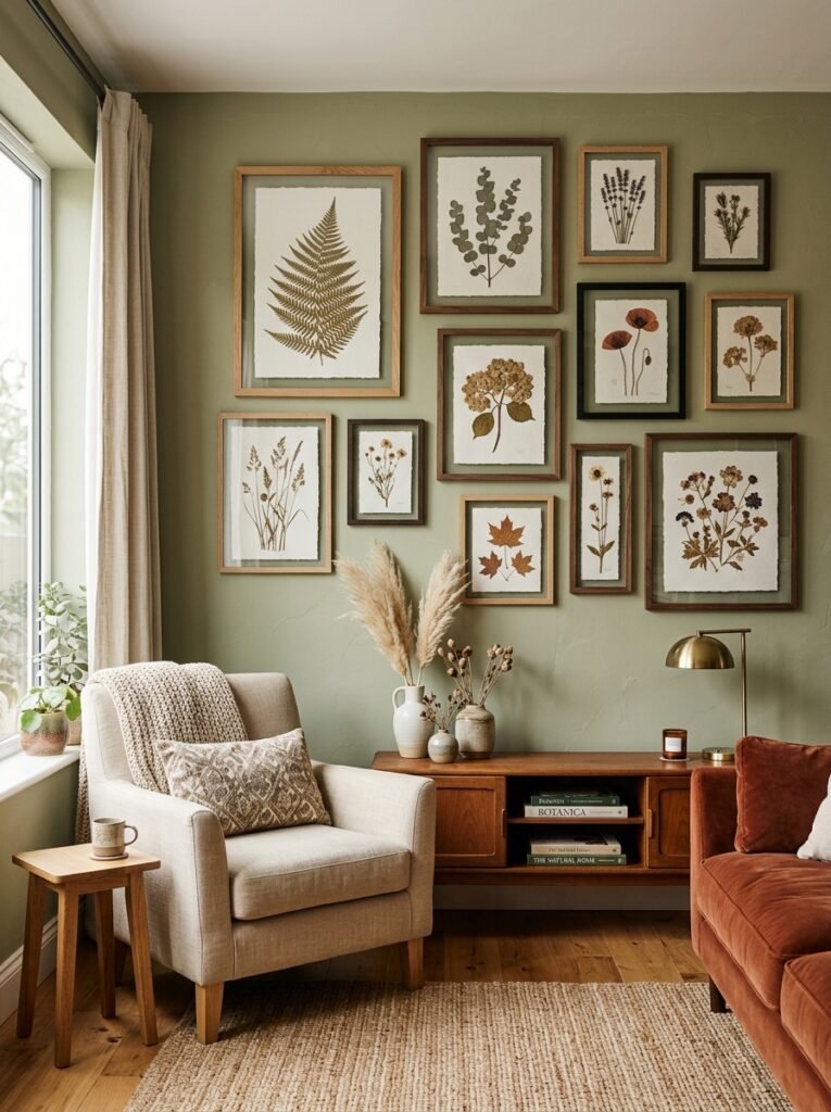 framed dried botanicals wall decor 