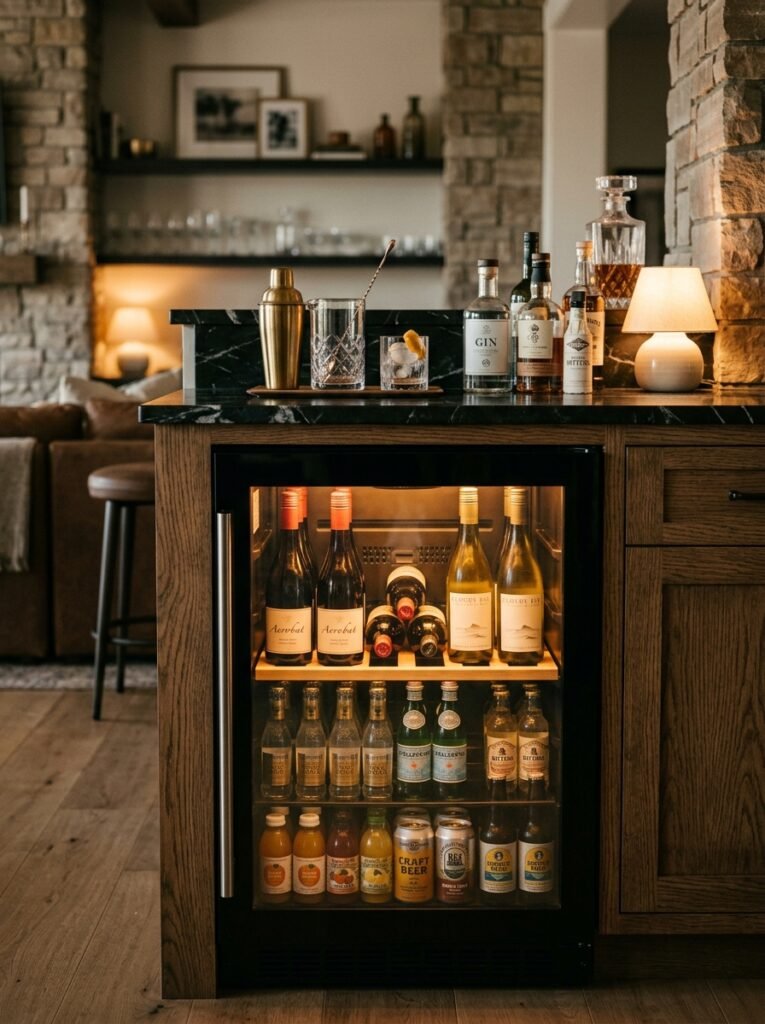 glass beverage fridge under counter 