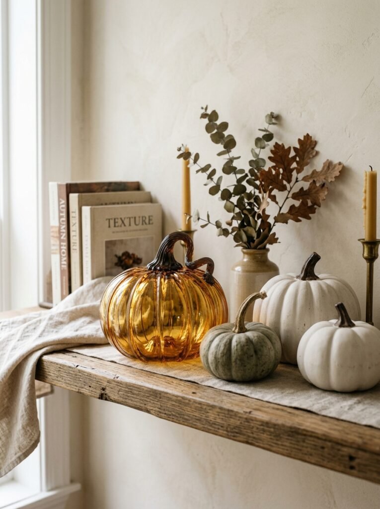 glass ceramic pumpkin display 