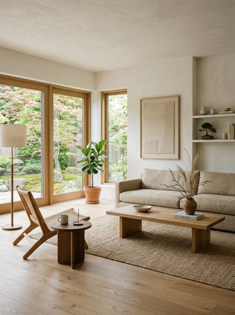 japandi living room morning light 202607101936