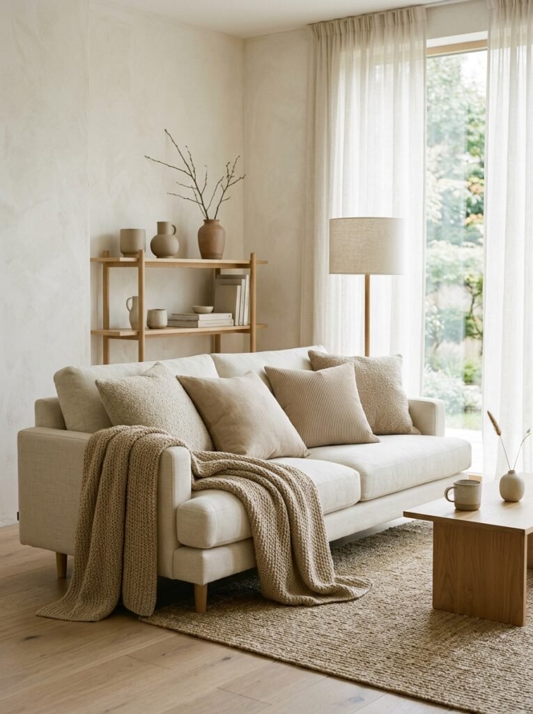 japandi living room tone on tone 202607101937