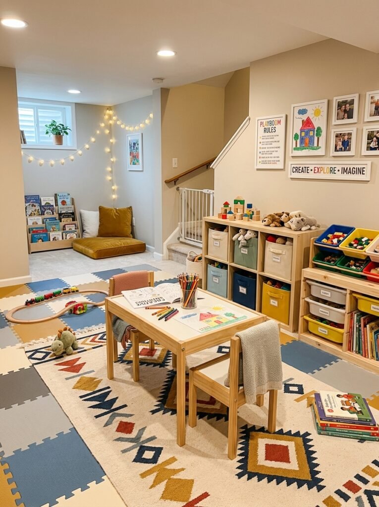 kids playzone inside basement 
