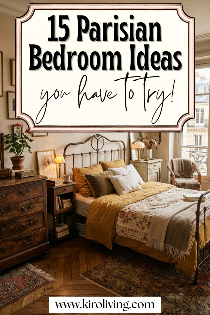 parisian bedroom ideas collage pin