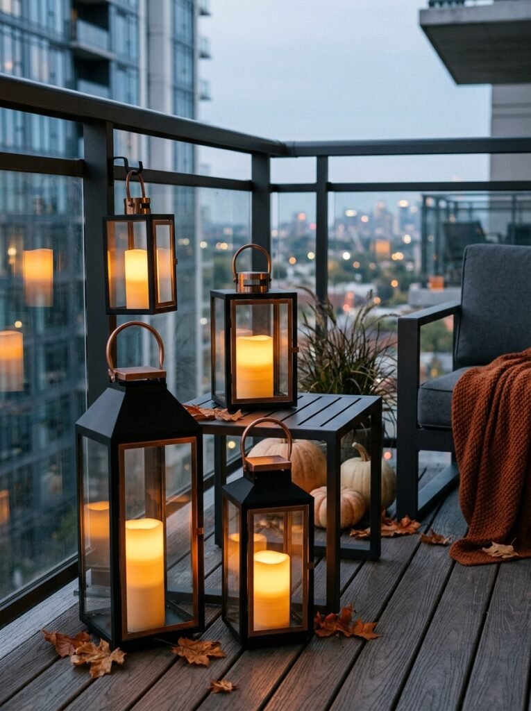 lanterns on fall balcony glowing 202607171424