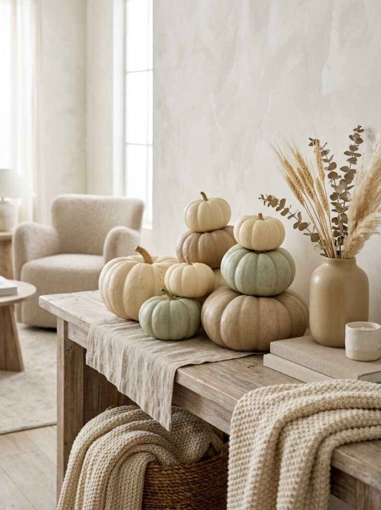 neutral pumpkins display styling 