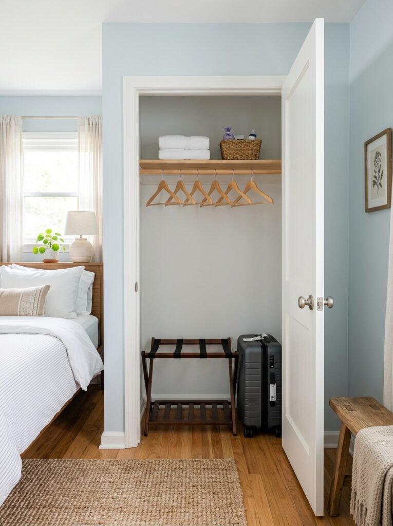 open guest room closet ready 