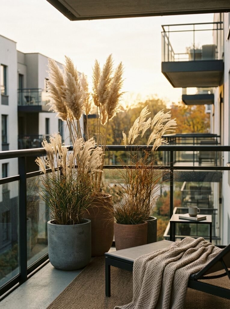 ornamental grasses in planters