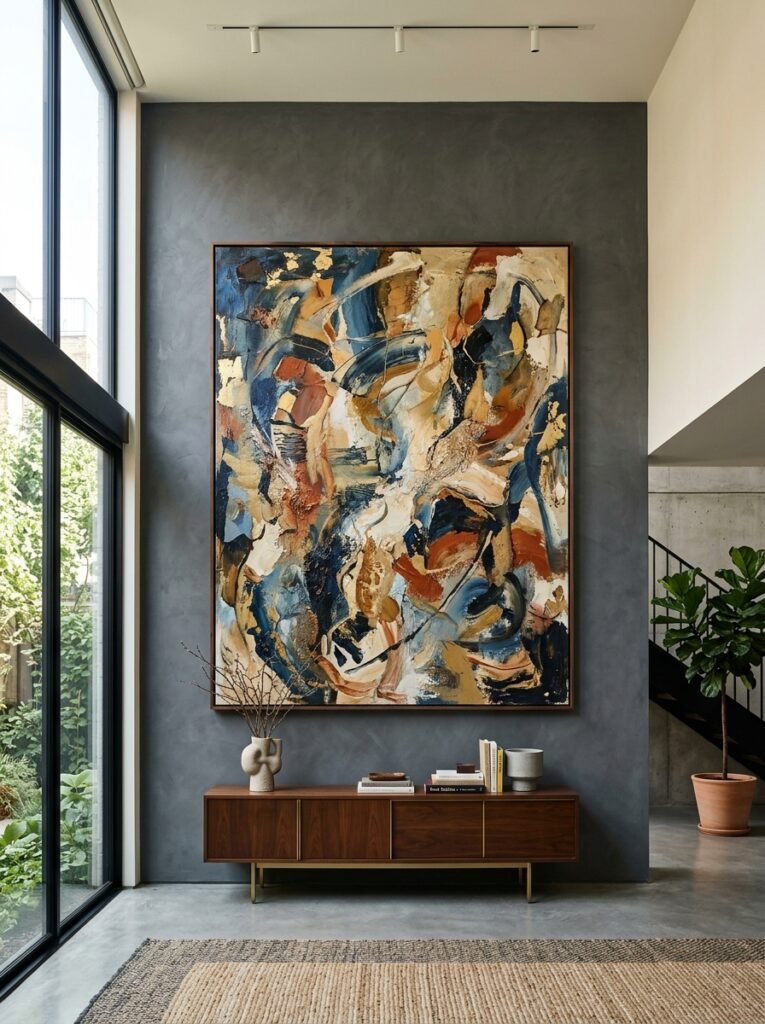 large painting on wall