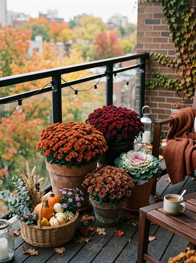 potted mums on fall balcony 202607171422