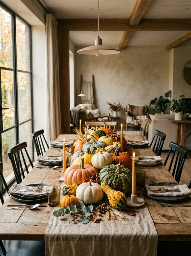 pumpkins gourds farmhouse centerpiece