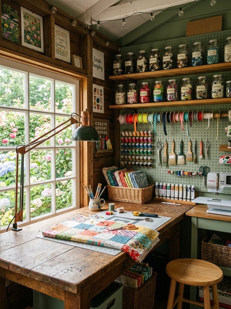15 Dreamy She Shed Ideas For Your Own Backyard Escape she shed craft studio organized