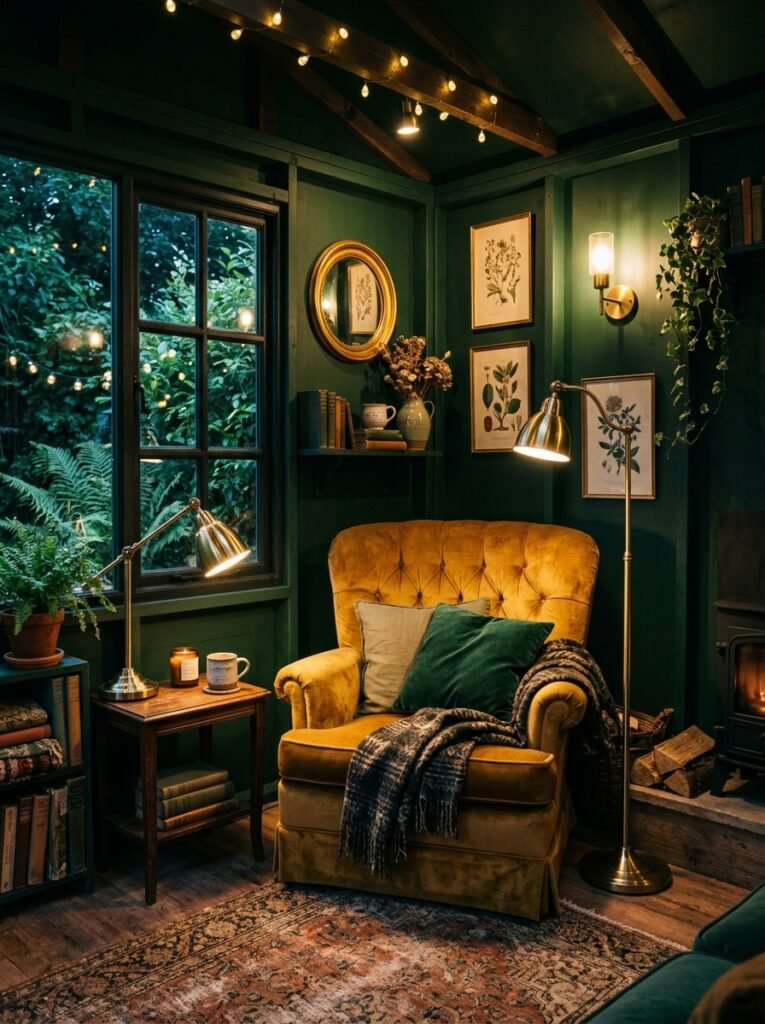 15 Dreamy She Shed Ideas For Your Own Backyard Escape she shed interior deep green