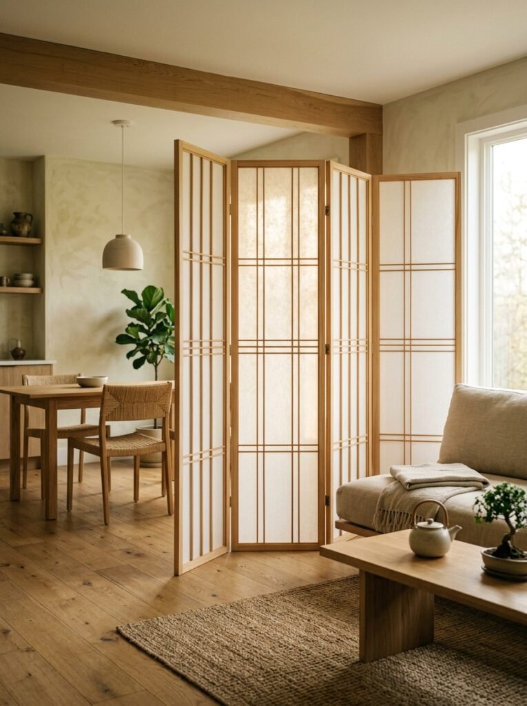 shoji screen dividing japandi space 202607101945