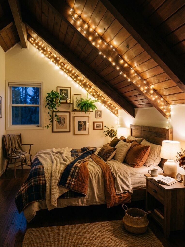20 Sloped Ceiling Bedroom Ideas That Are Charming sloped ceiling bedroom with stri…