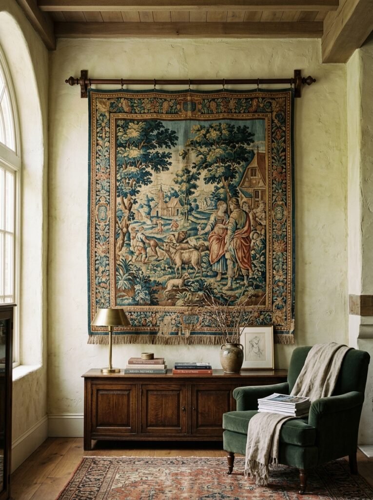tapestry on walls