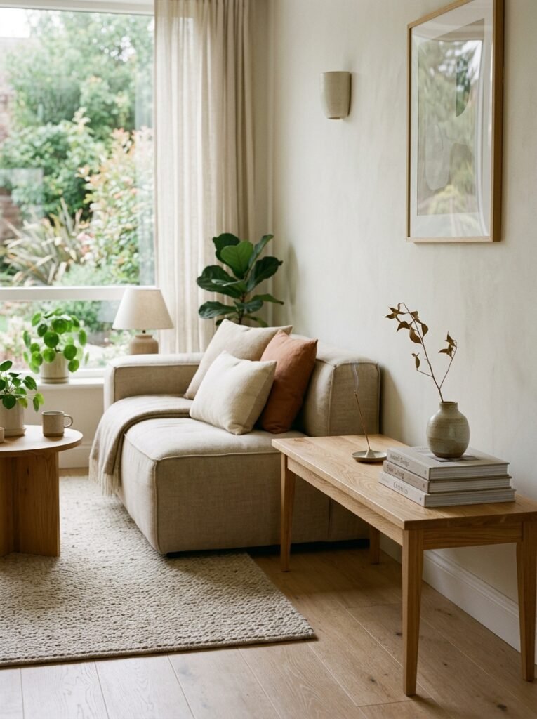 wooden bench beside sofa 202607101935