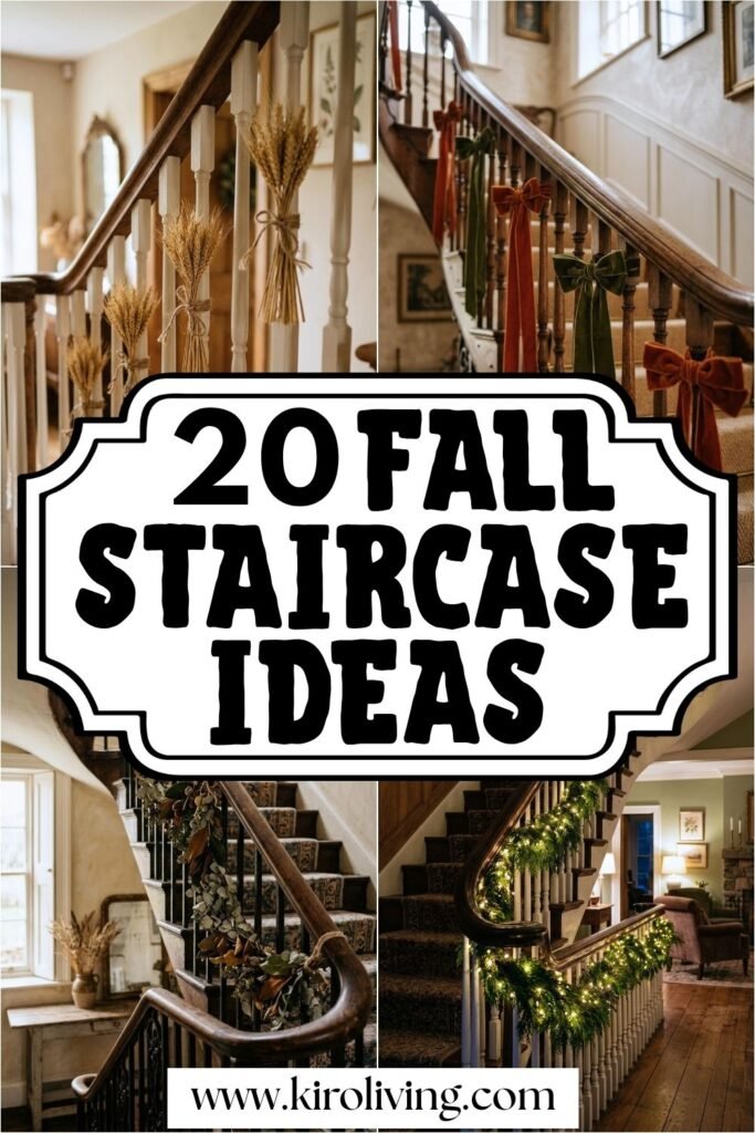 fall staircase decor ideas pin